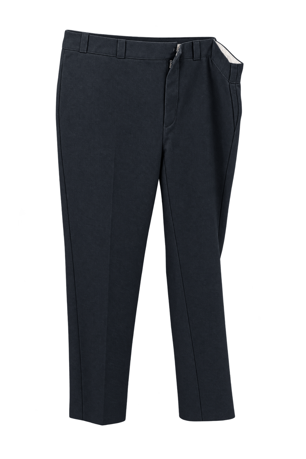 1980s Dark Navy Cotton Trousers - Front View