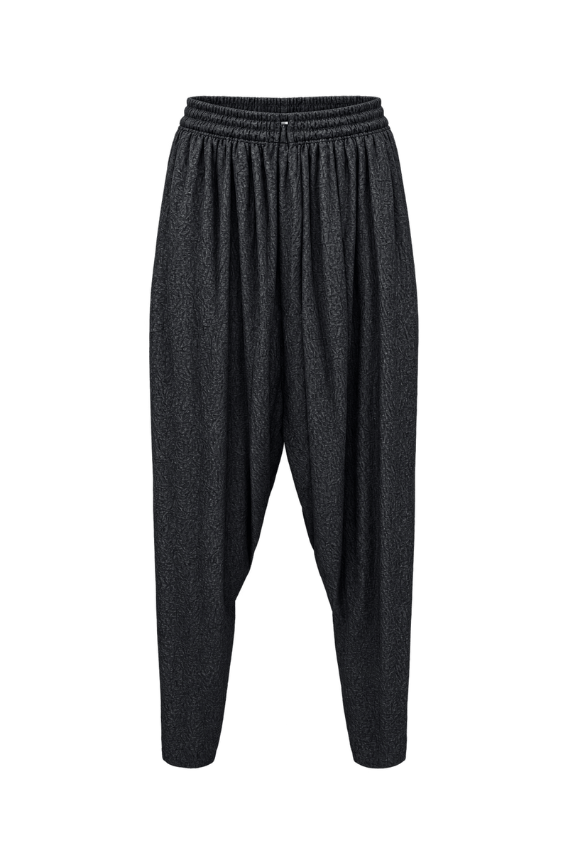 1980s Black Synthetic Blend Pants - Front View