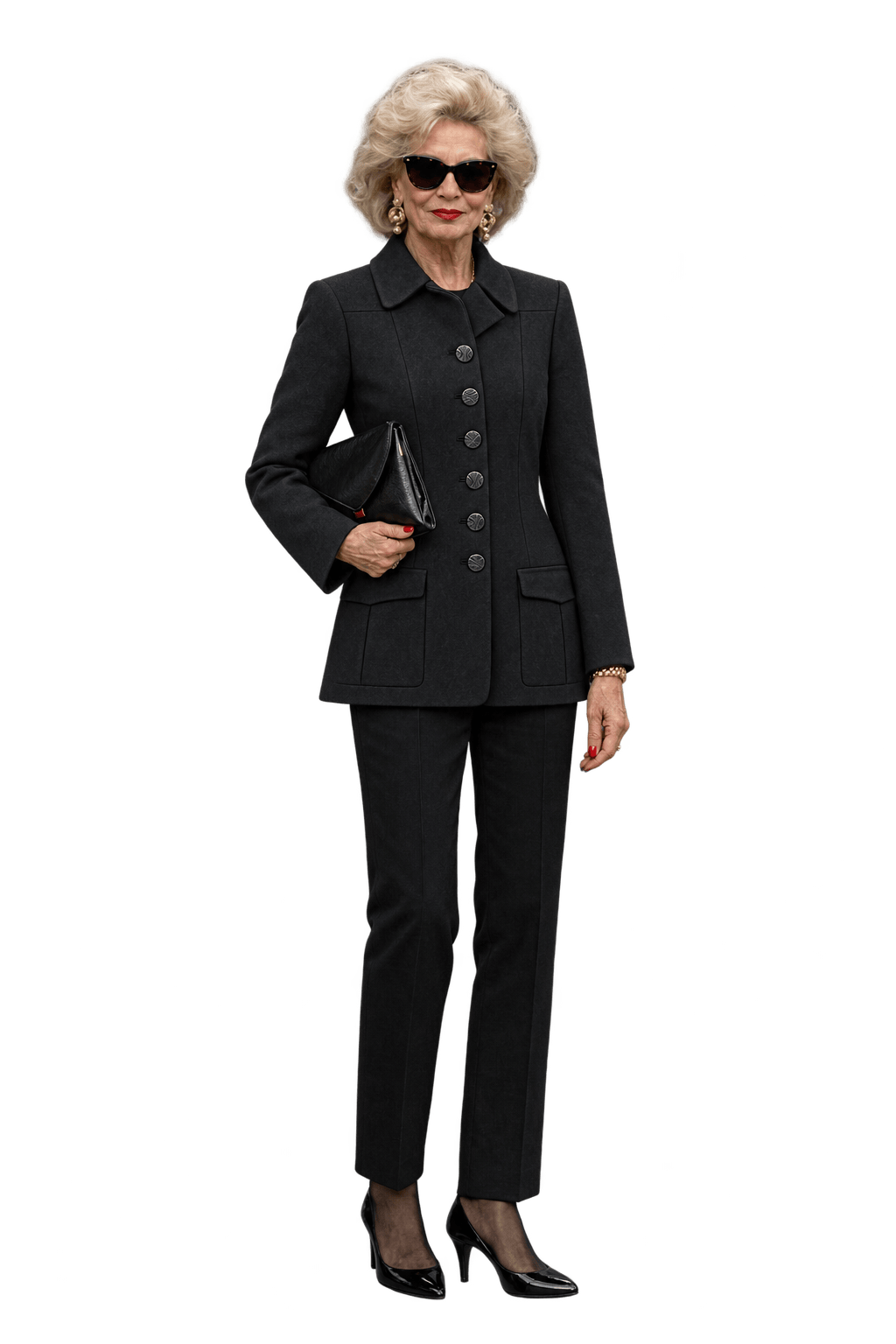1980s Black Wool Blazer - Model
