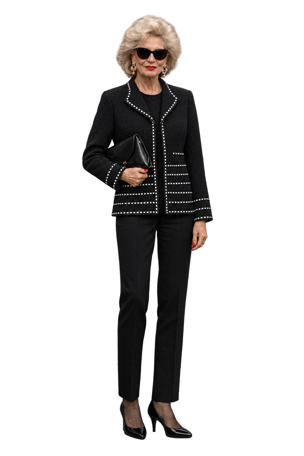 1980s Black Textured Jacket - Model
