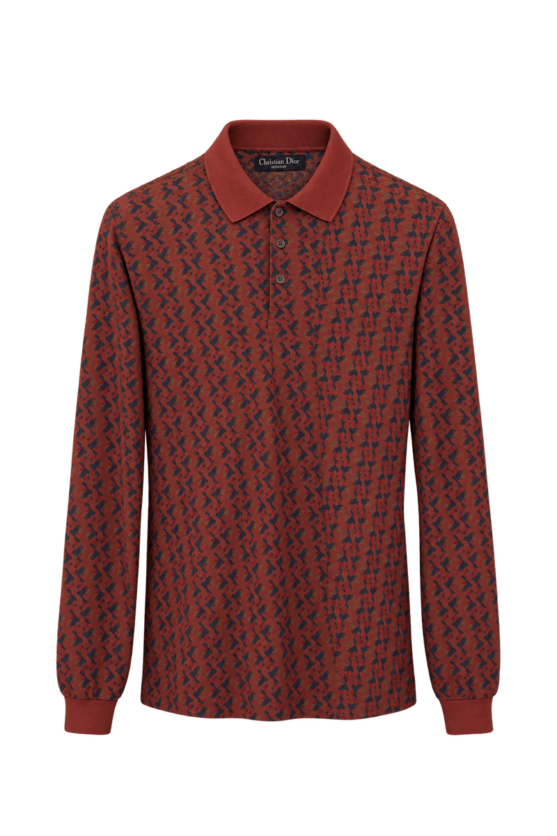 1980s Rust Red Synthetic Blend Polo - Front View