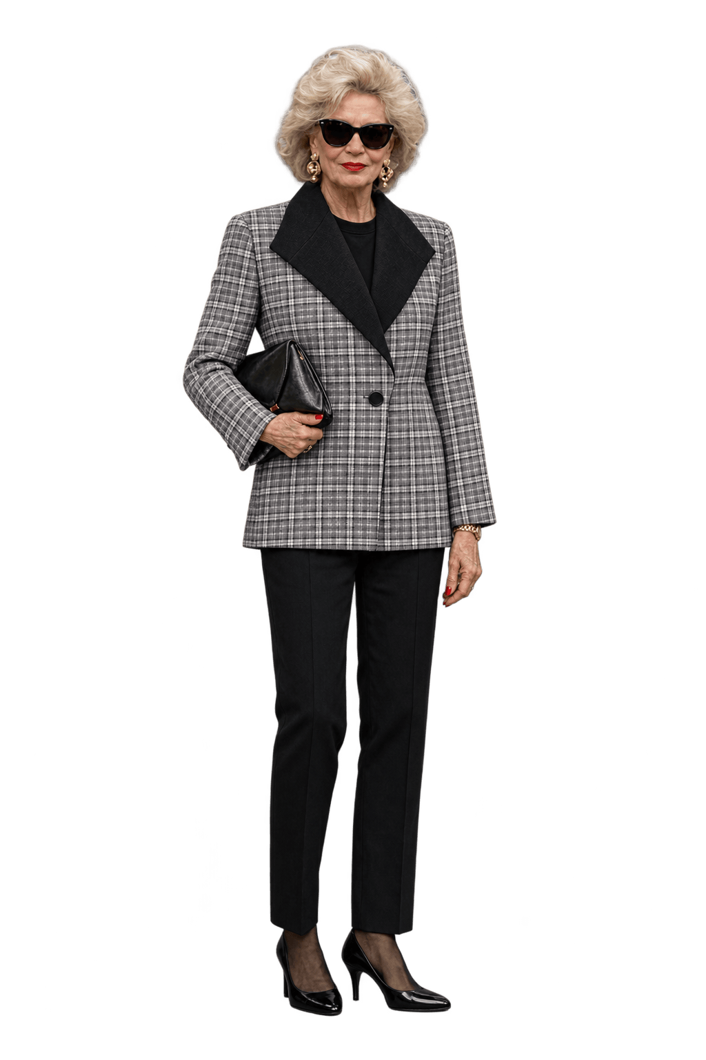 1980s Black Wool Blazer - Model