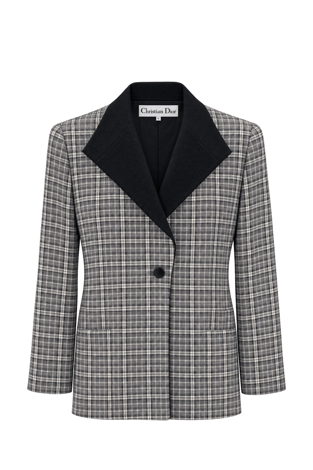 1980s Black Wool Blazer - Front View