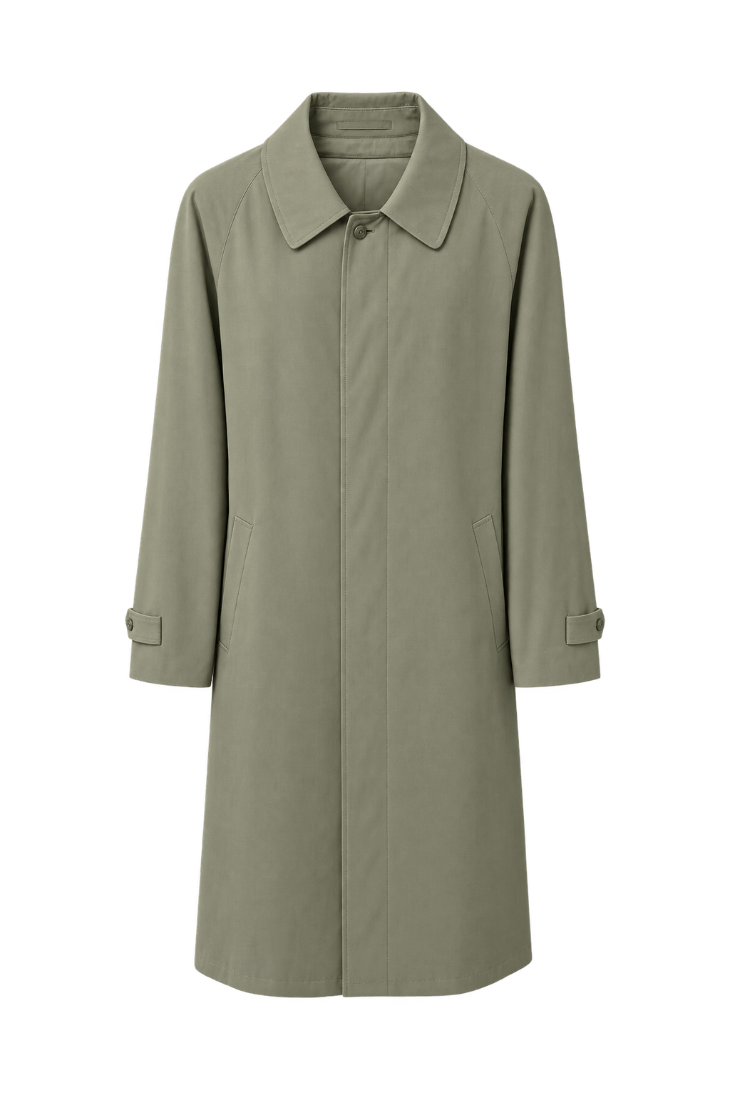 1990s Beige Cotton Blend Trench Coat - Front View