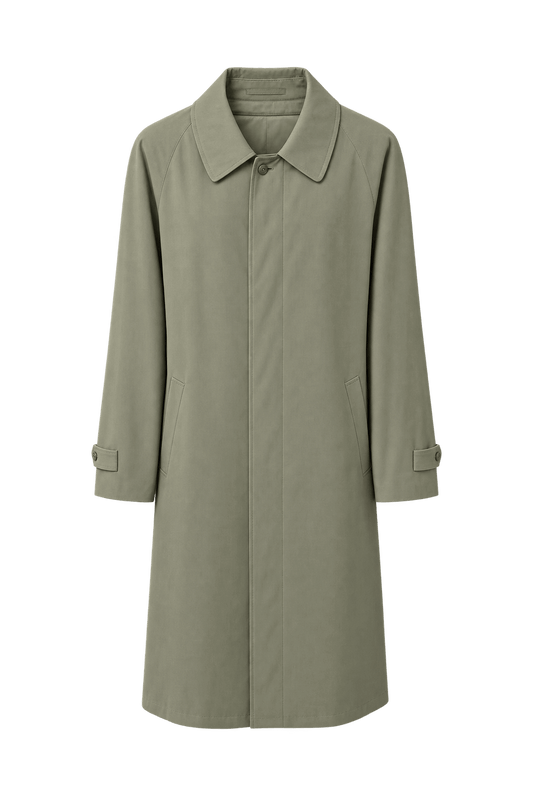 1990s Beige Cotton Blend Trench Coat - Front View