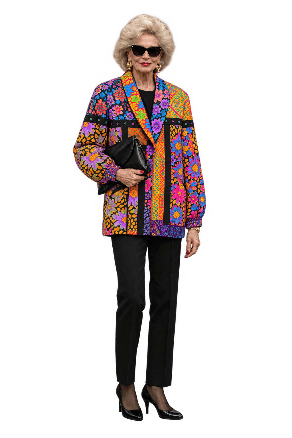 1990s Multicolor Cotton Blend Jacket - Model