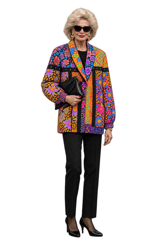 1990s Multicolor Cotton Blend Jacket - Model