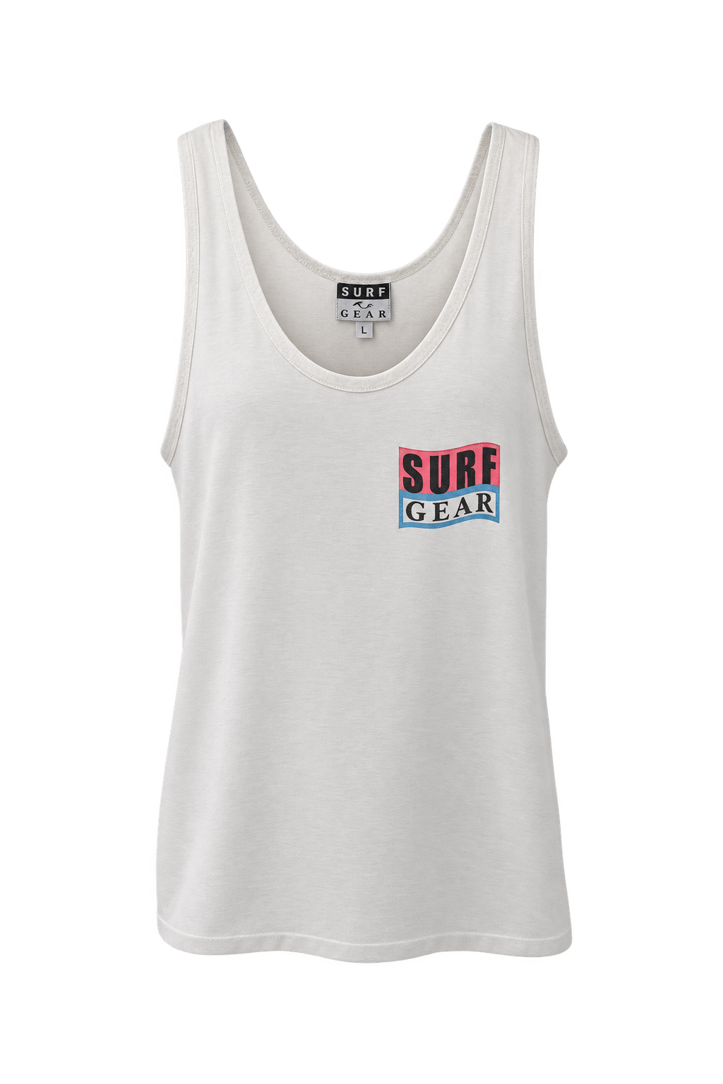 1990s White Cotton Tank Top - Front View