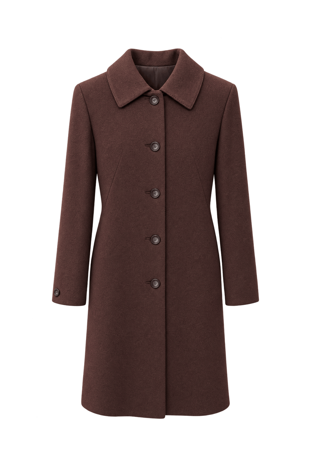1950s Brown Wool Coat - Front View