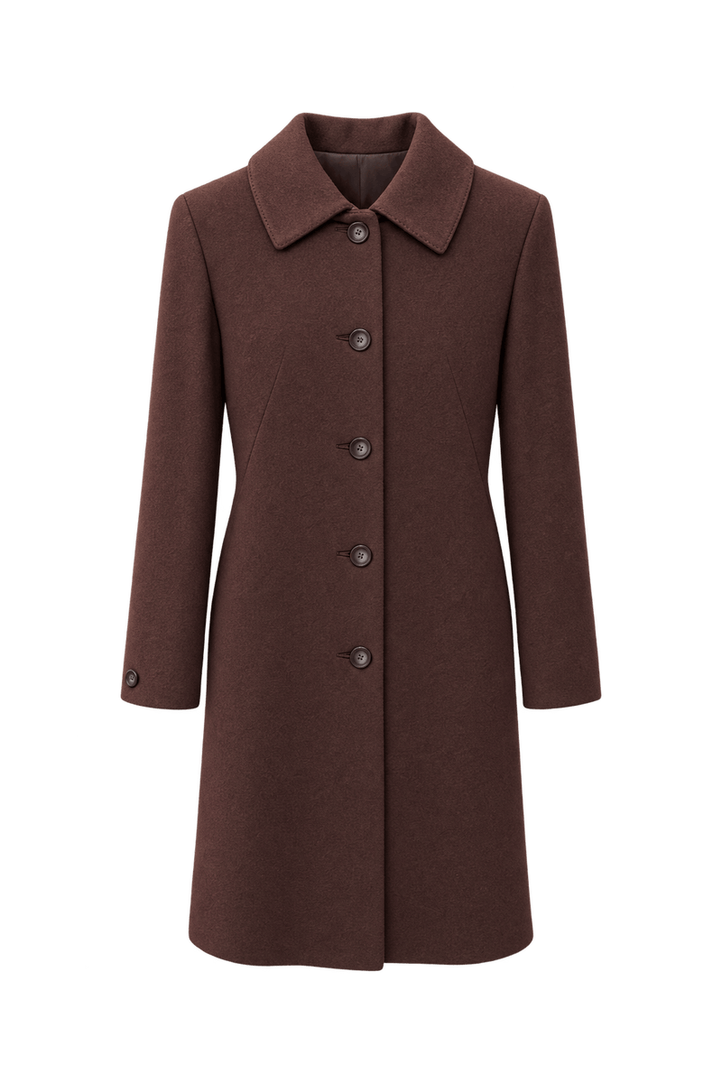 1950s Brown Wool Coat - Front View