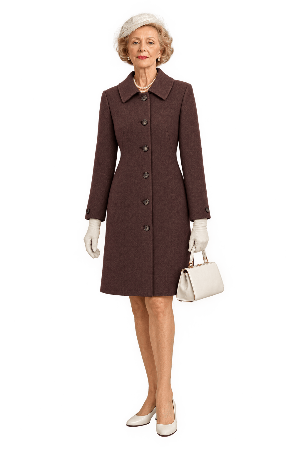 1950s Brown Wool Coat - Model