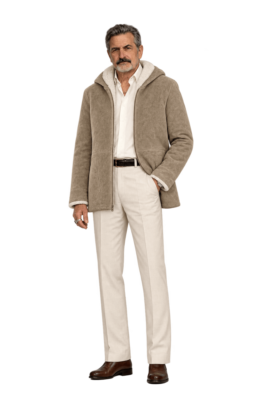 1980s Beige Suede Jacket - Model