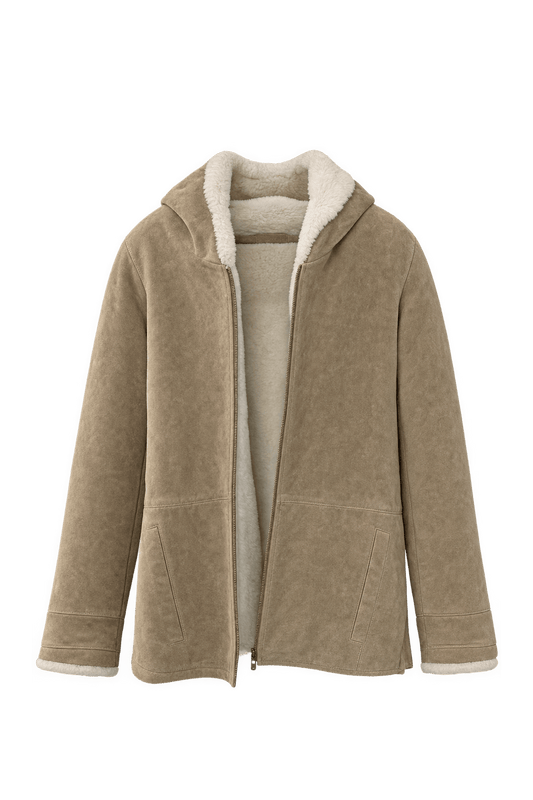 1980s Beige Suede Jacket - Front View