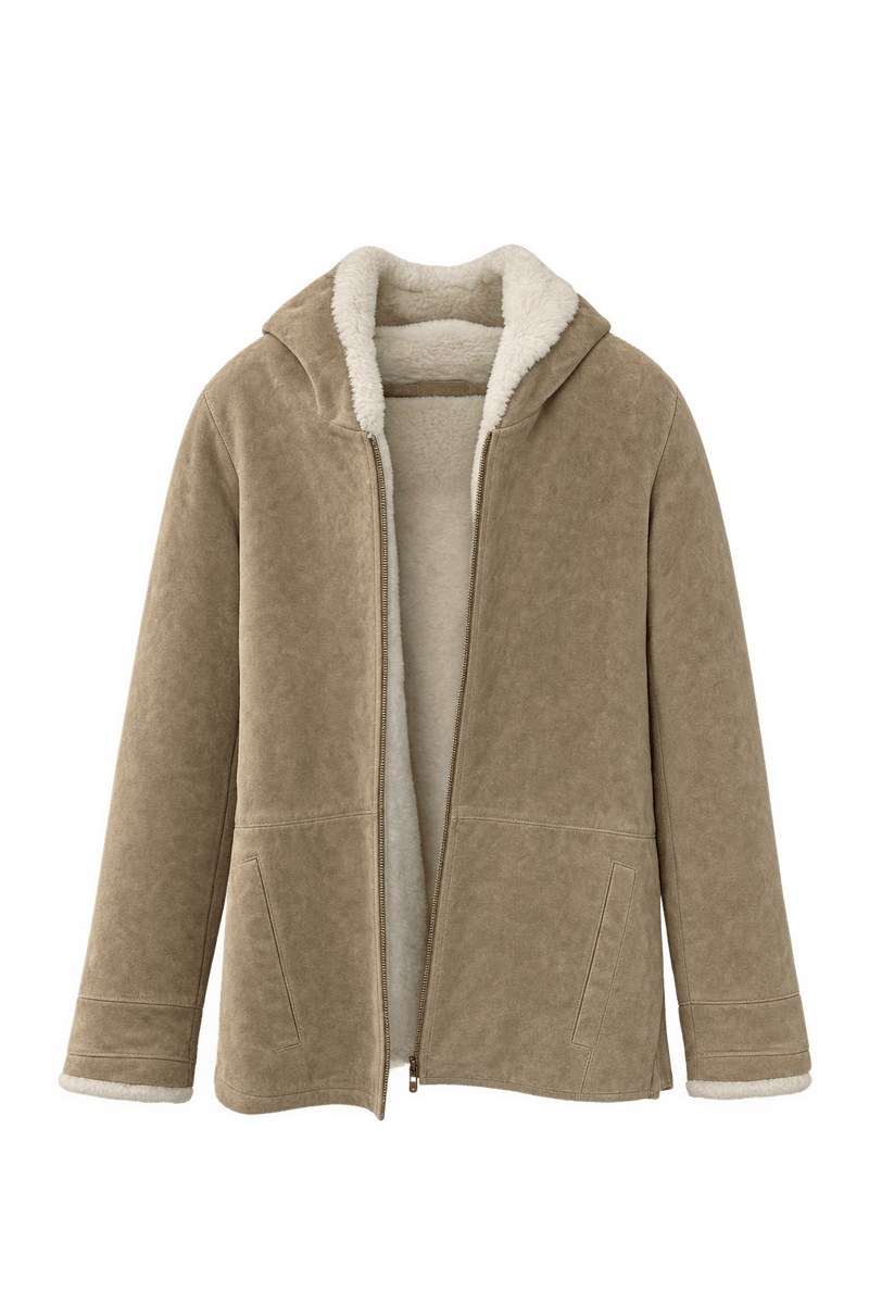 1980s Beige Suede Jacket - Front View
