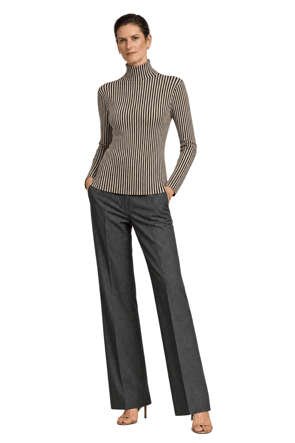 1990s Black White Synthetic Blend Sweater - Model