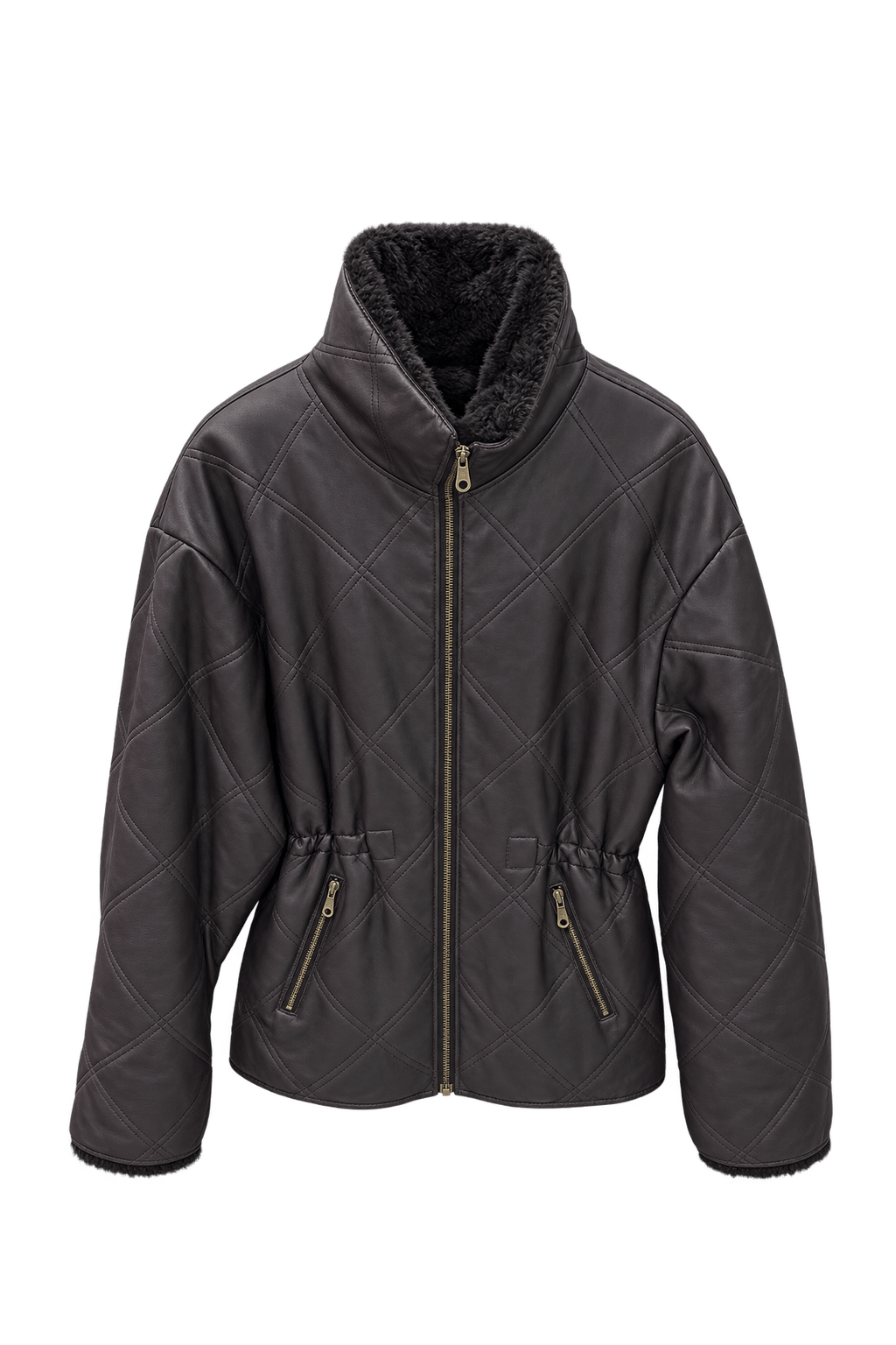 1980s Dark Brown Leather Jacket - Front View