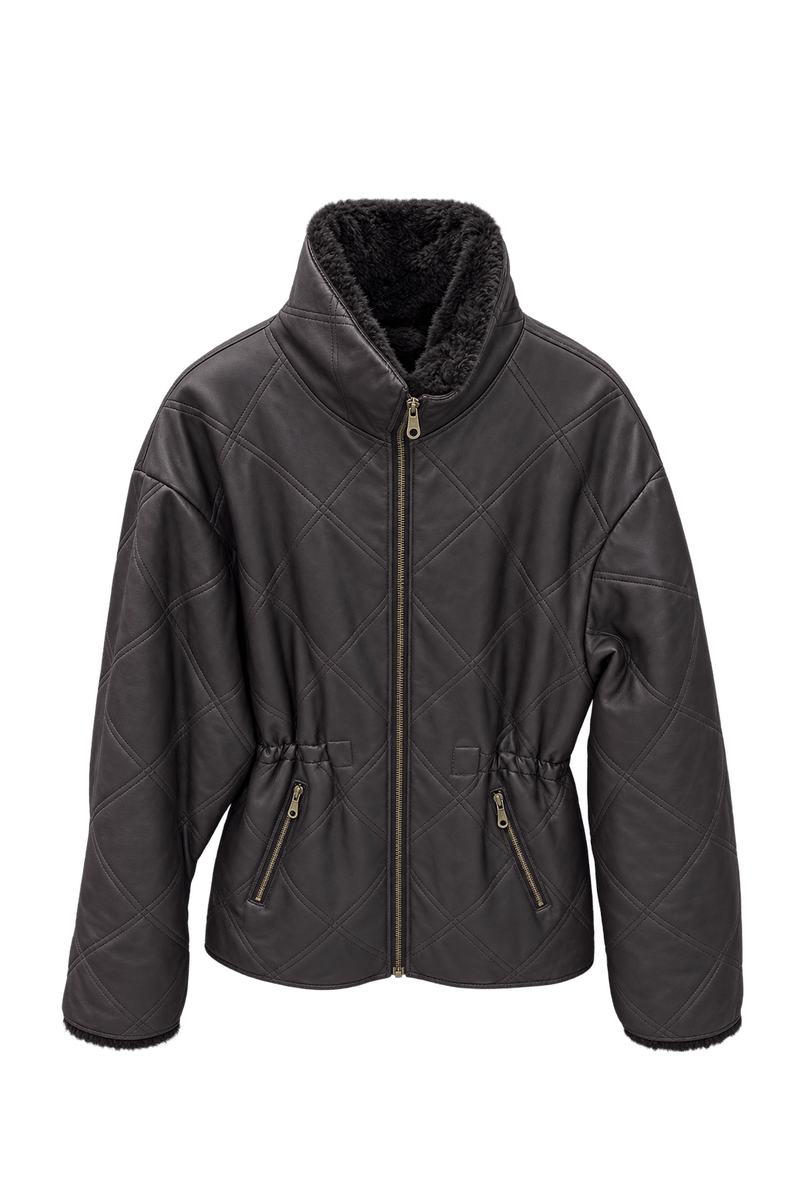 1980s Dark Brown Leather Jacket - Front View