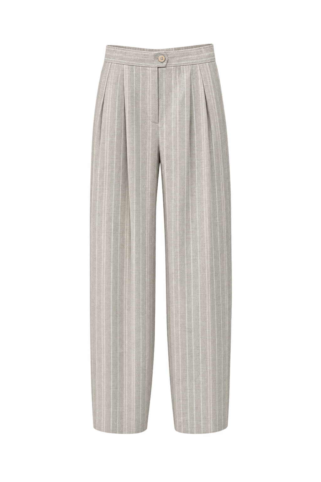 1970s Beige Wool Blend Trousers - Front View