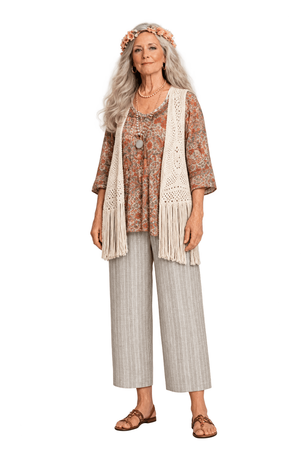 1970s Beige Wool Blend Trousers - Model
