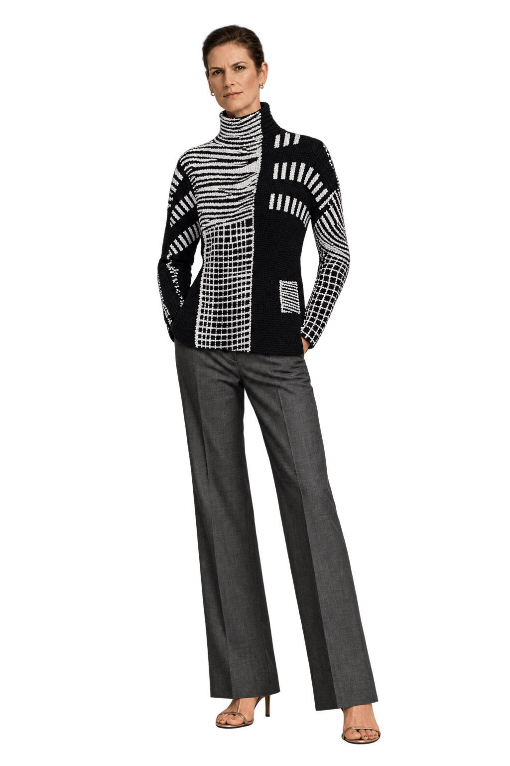 1990s Black Knit Sweater - Model