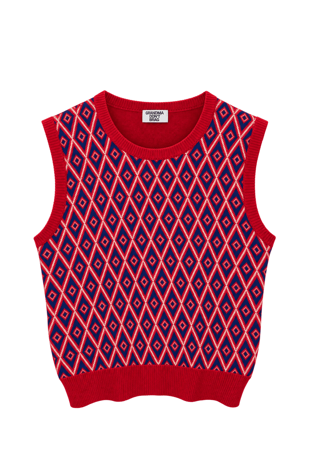 1970s Red Wool Blend Vest - Front View