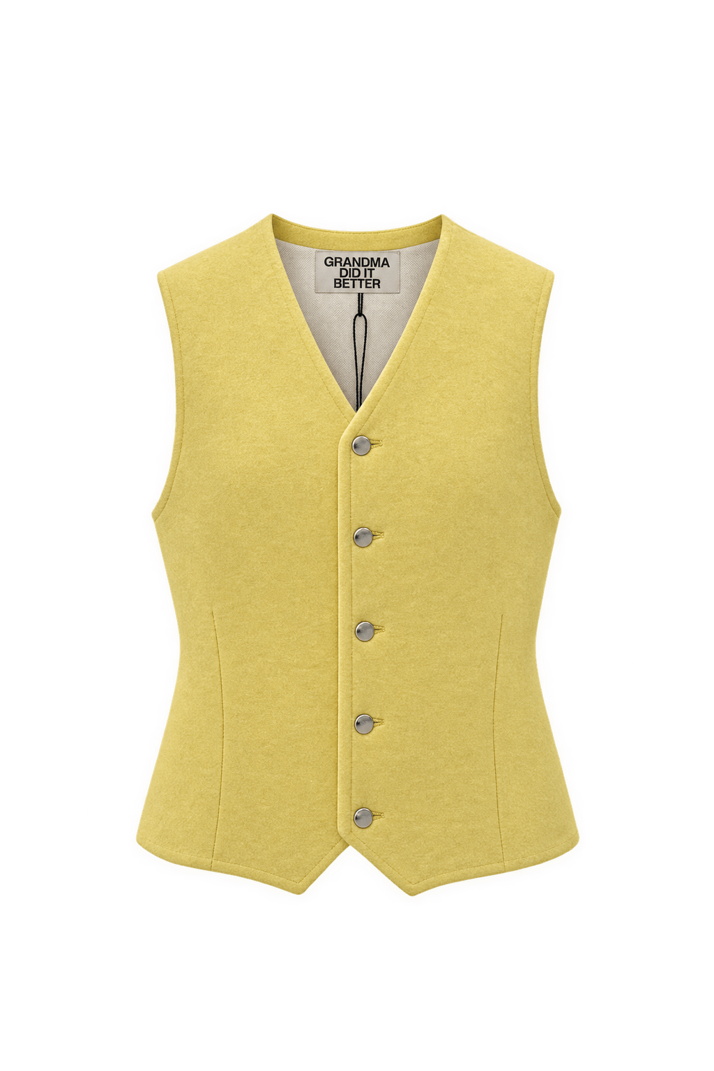 1970s Yellow Polyester Vest - Front View