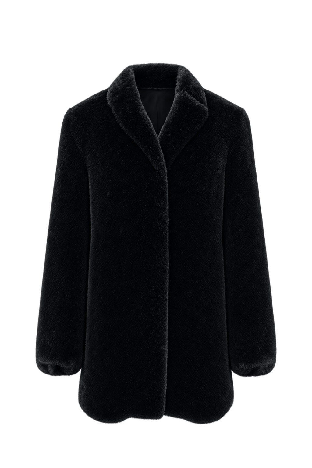 1990s Black Fur Coat - Front View