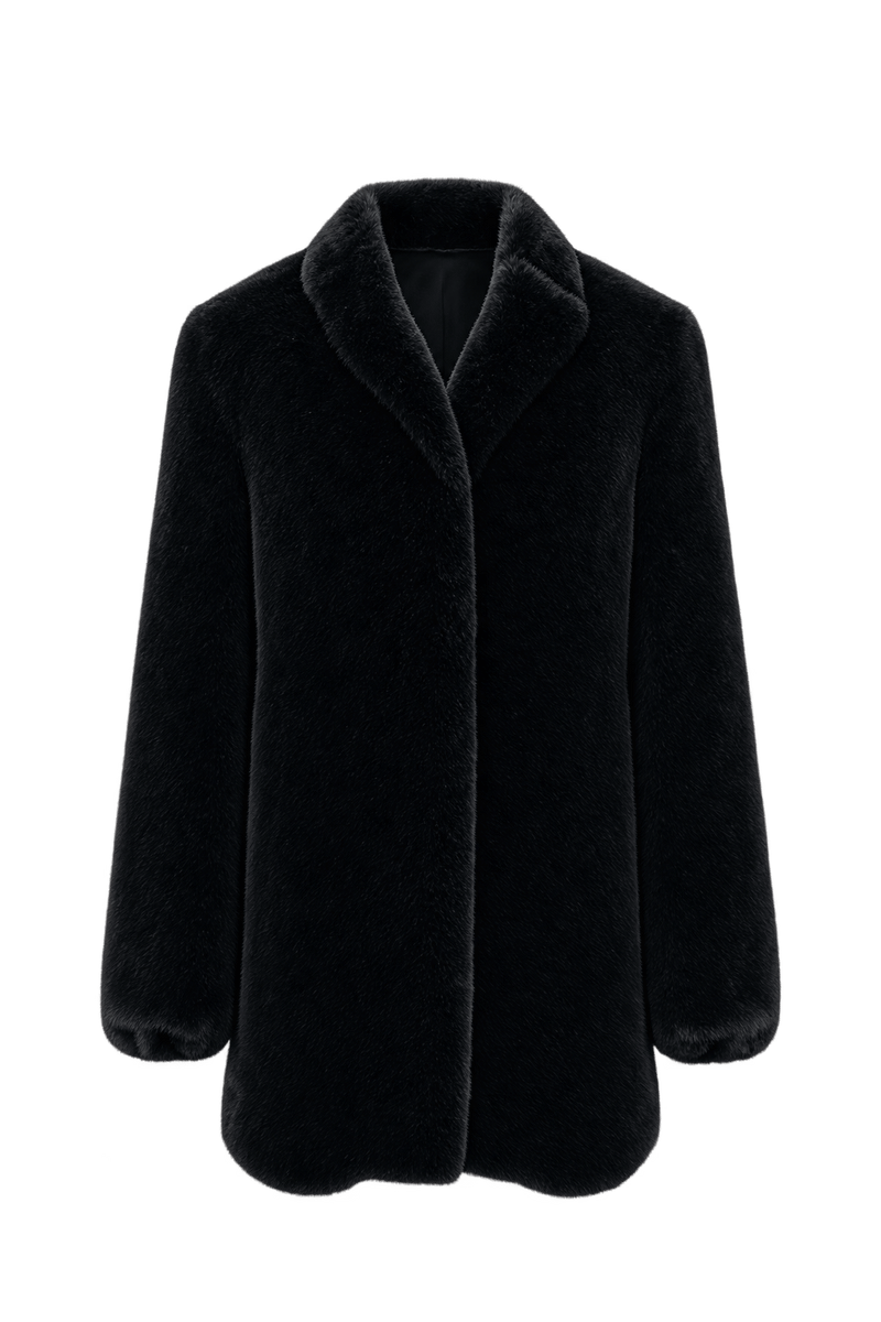 1990s Black Fur Coat - Front View