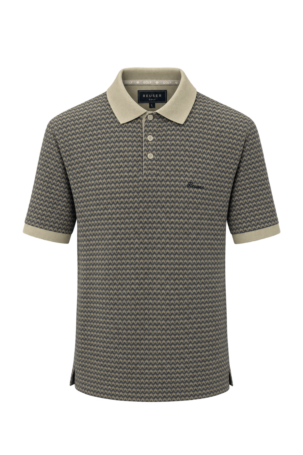 1990s Beige Cotton Blend Polo - Front View