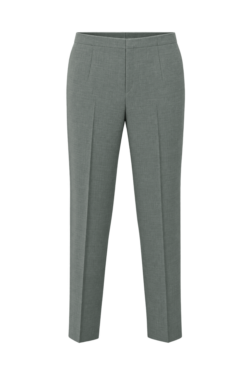 1990s Light Gray Wool Blend Trousers - Front View