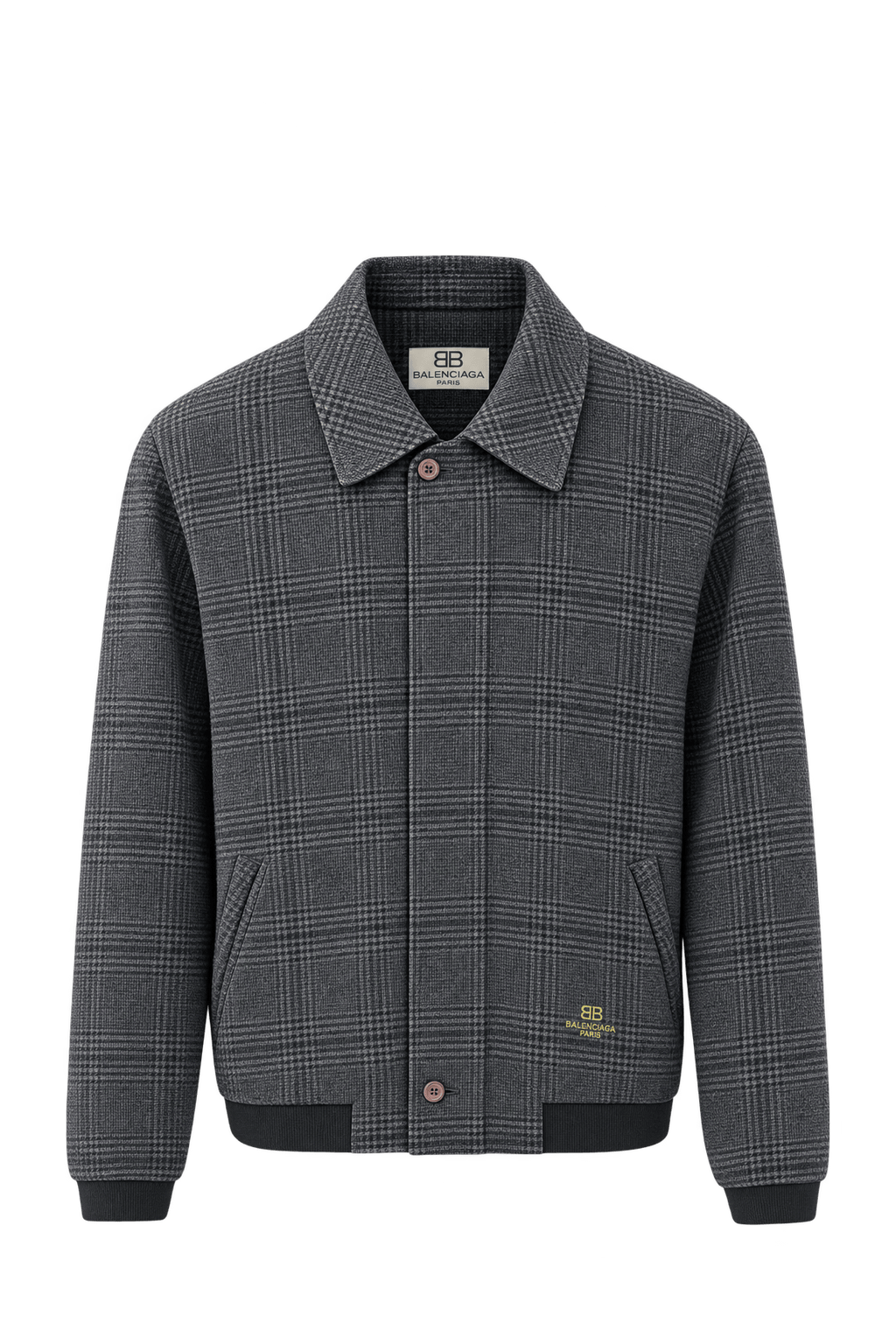 1990s Grey Wool Blend Jacket - Front View
