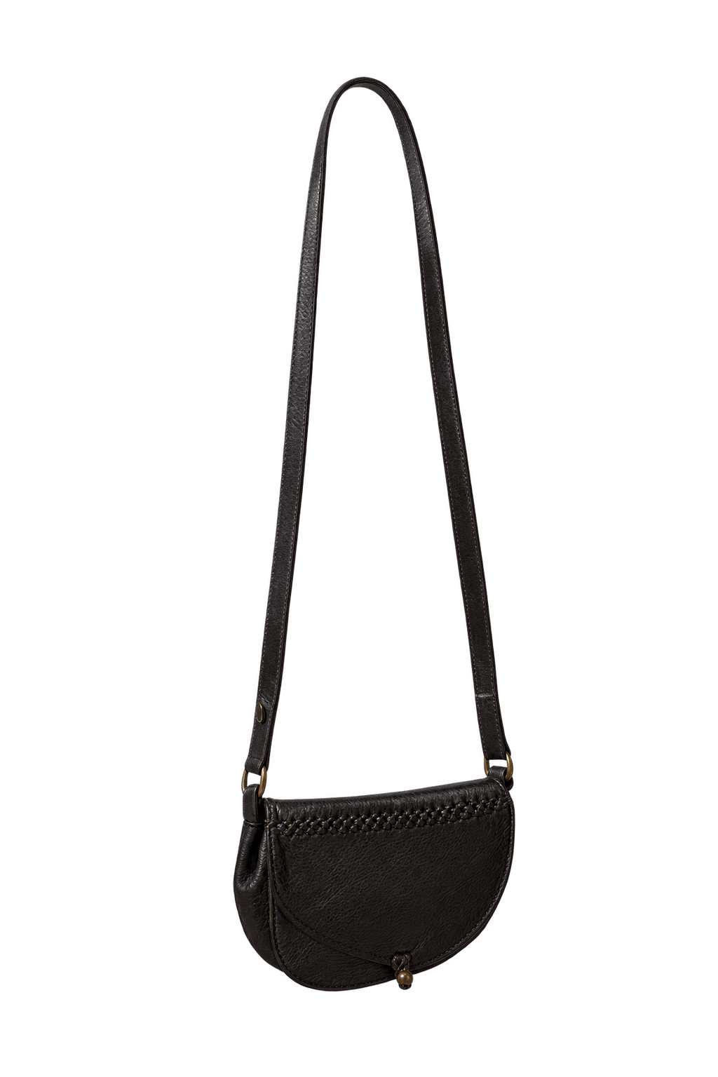 1980s Dark Brown Leather Bag - Front View