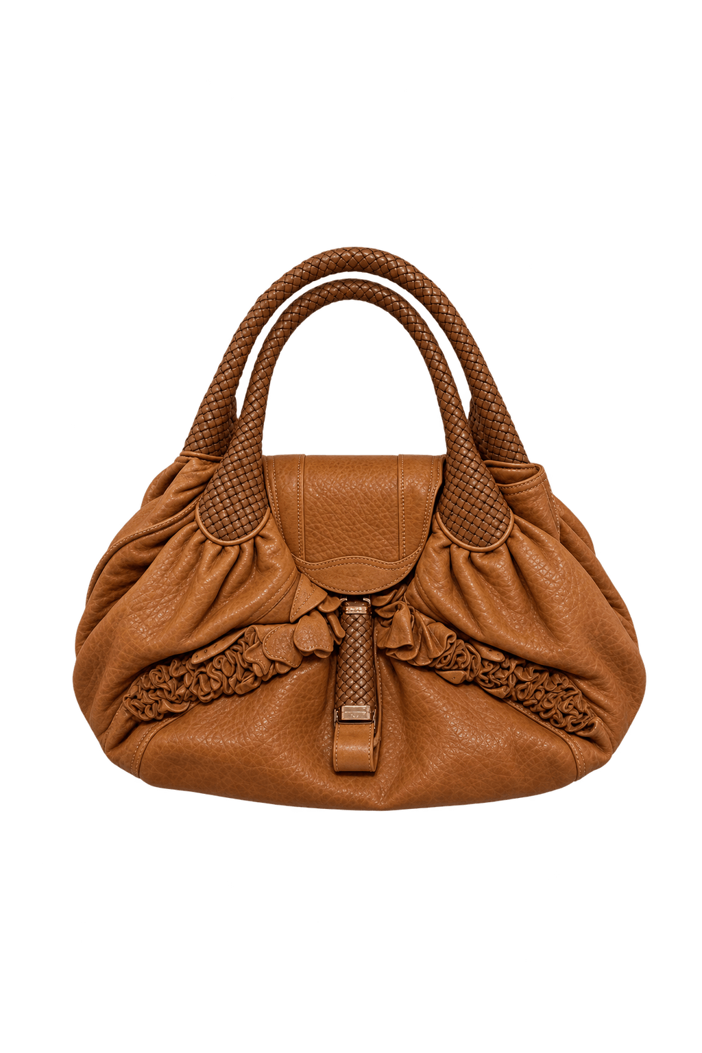 1990s Tan Leather Bag - Front View