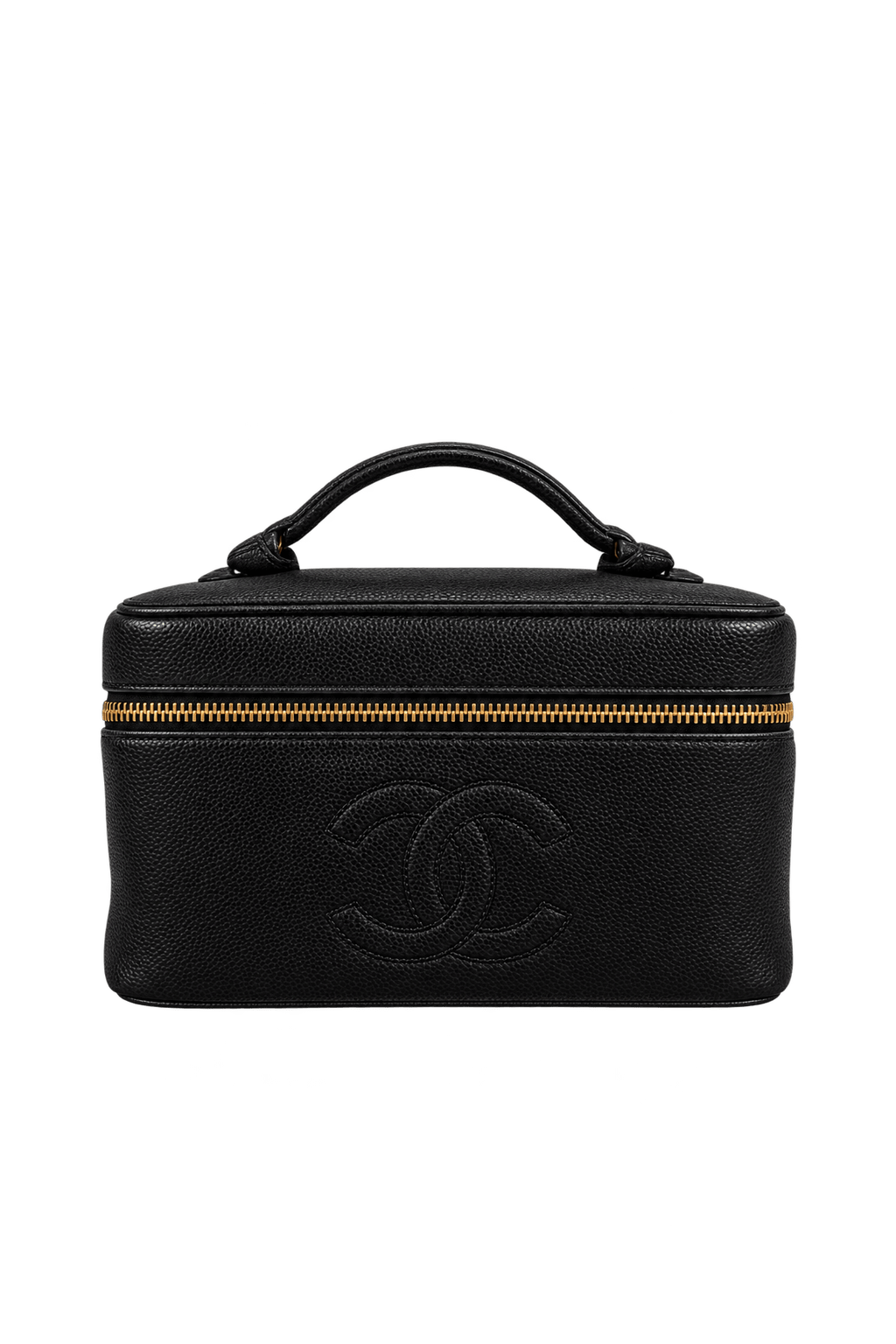 1990s Black Leather Bag - Front View