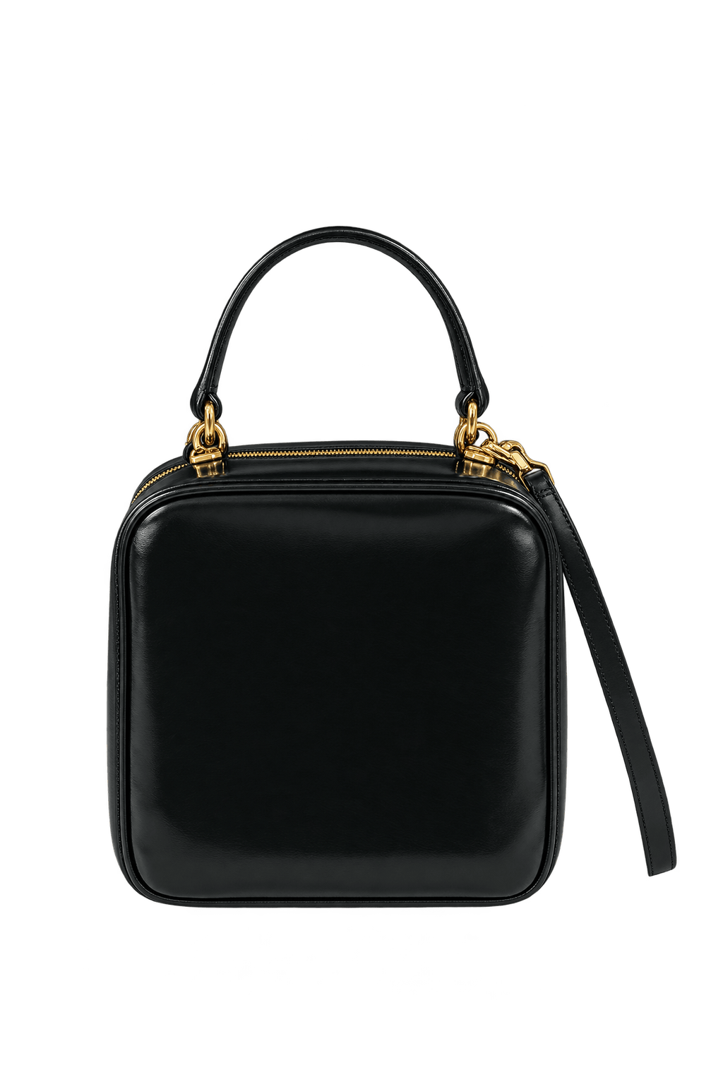 1990s Black Leather Bag - Front View