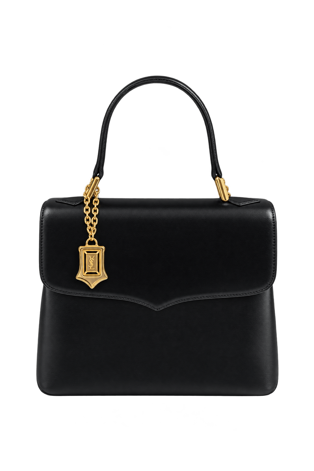 1990s Black Leather Bag - Front View