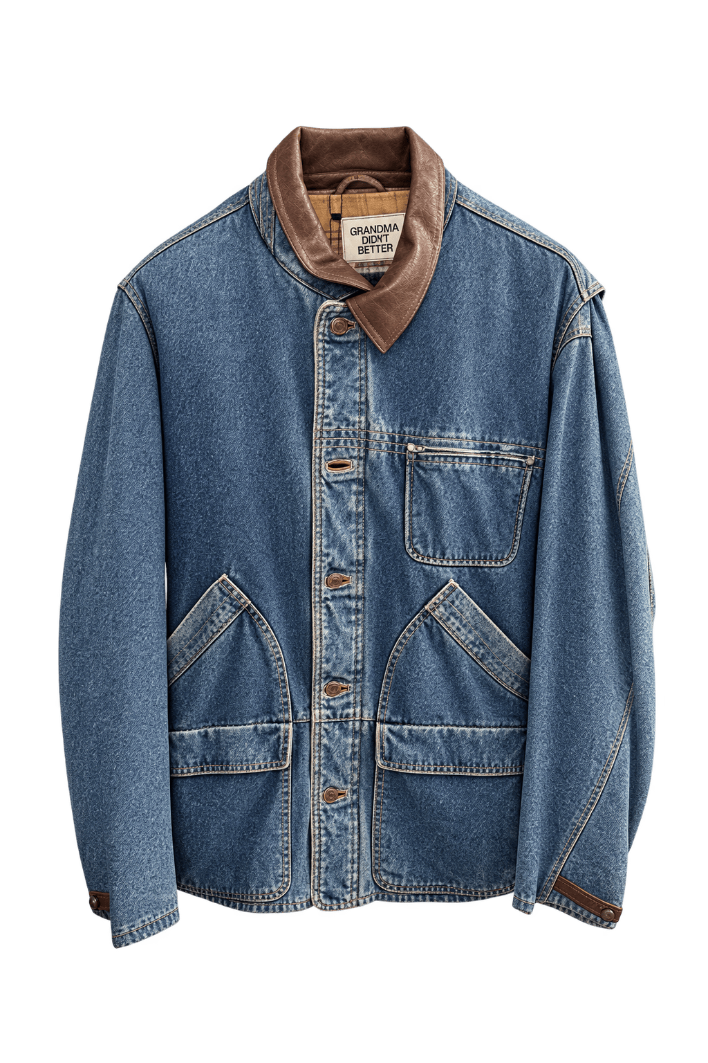 1990s Blue Denim Unisex Jacket - Front View