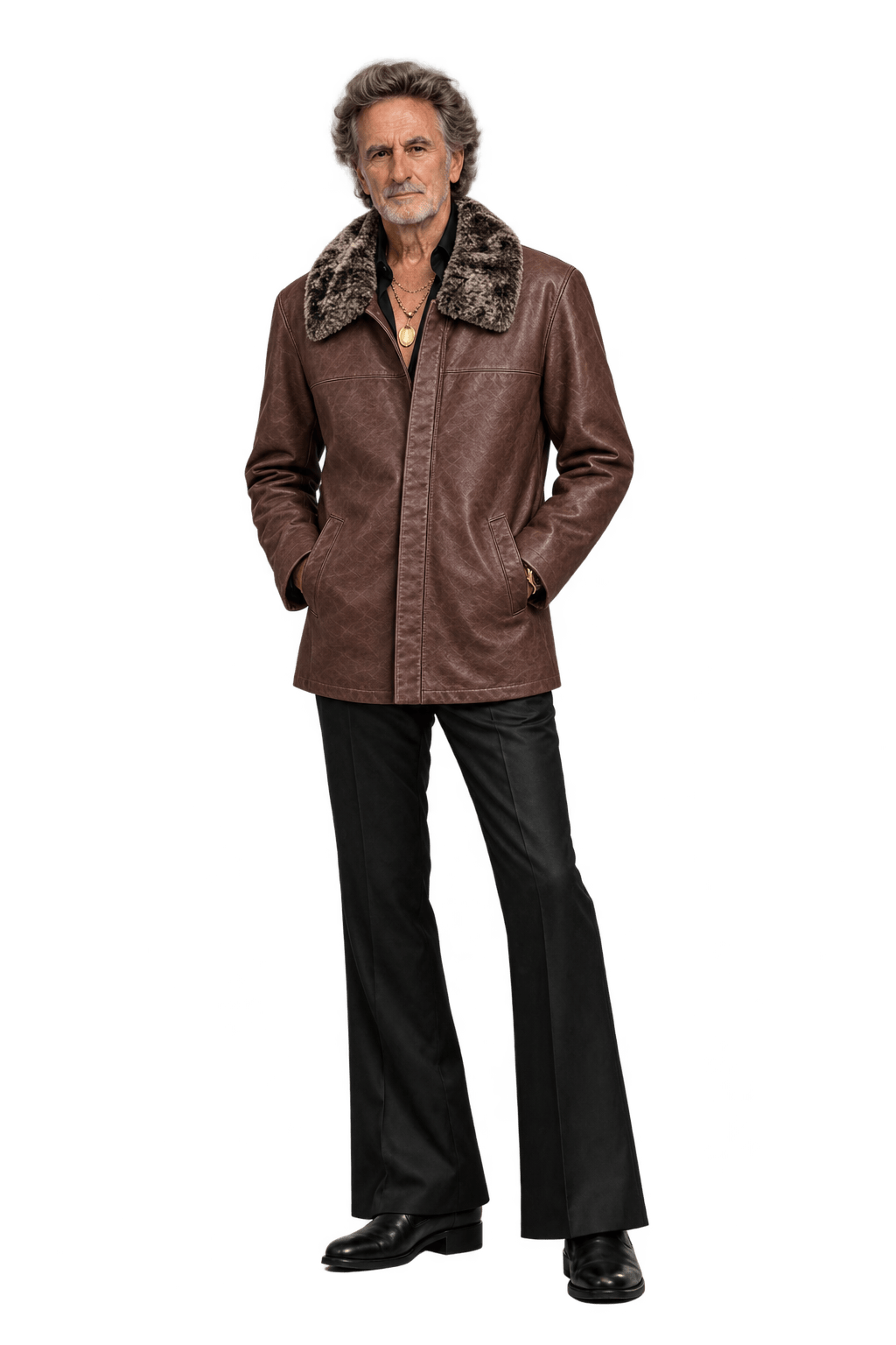 1970s Dark Brown Leather Jacket - Model