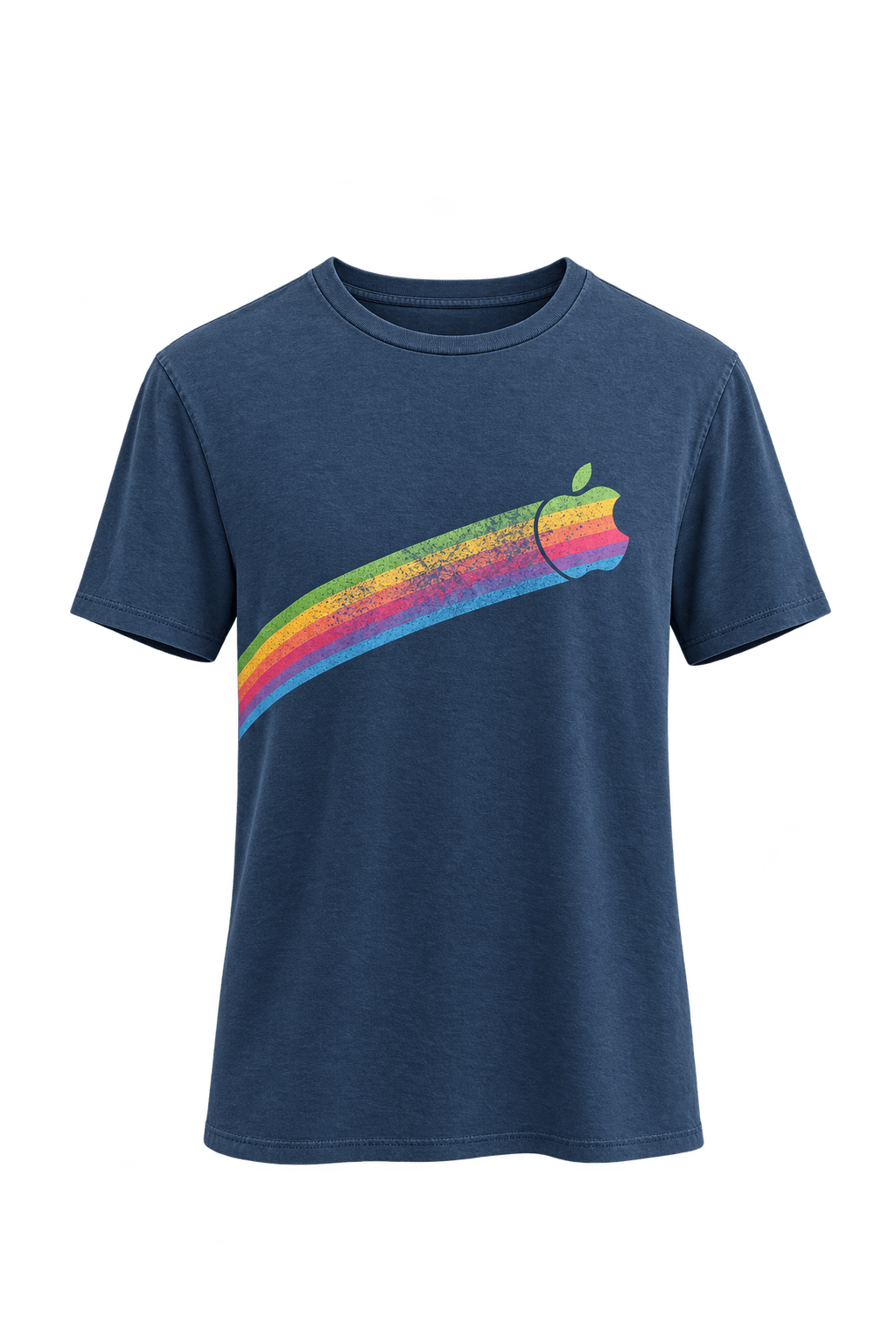 1990s Navy Blue Cotton T-Shirt - Front View