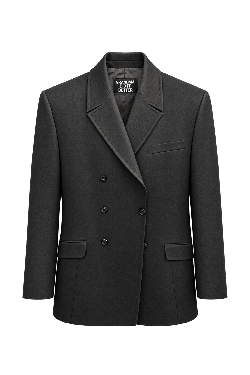 1990s Dark Brown Wool Blazer - Front View
