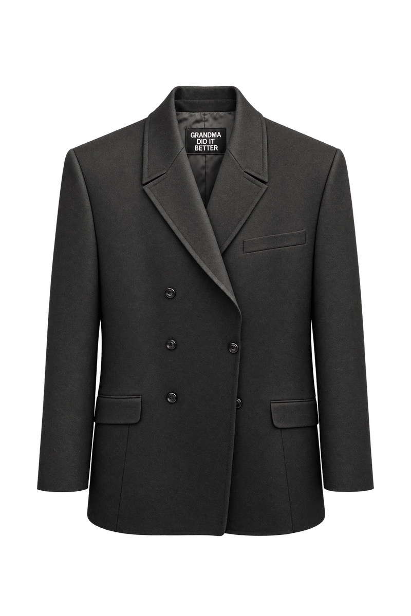 1990s Dark Brown Wool Blazer - Front View