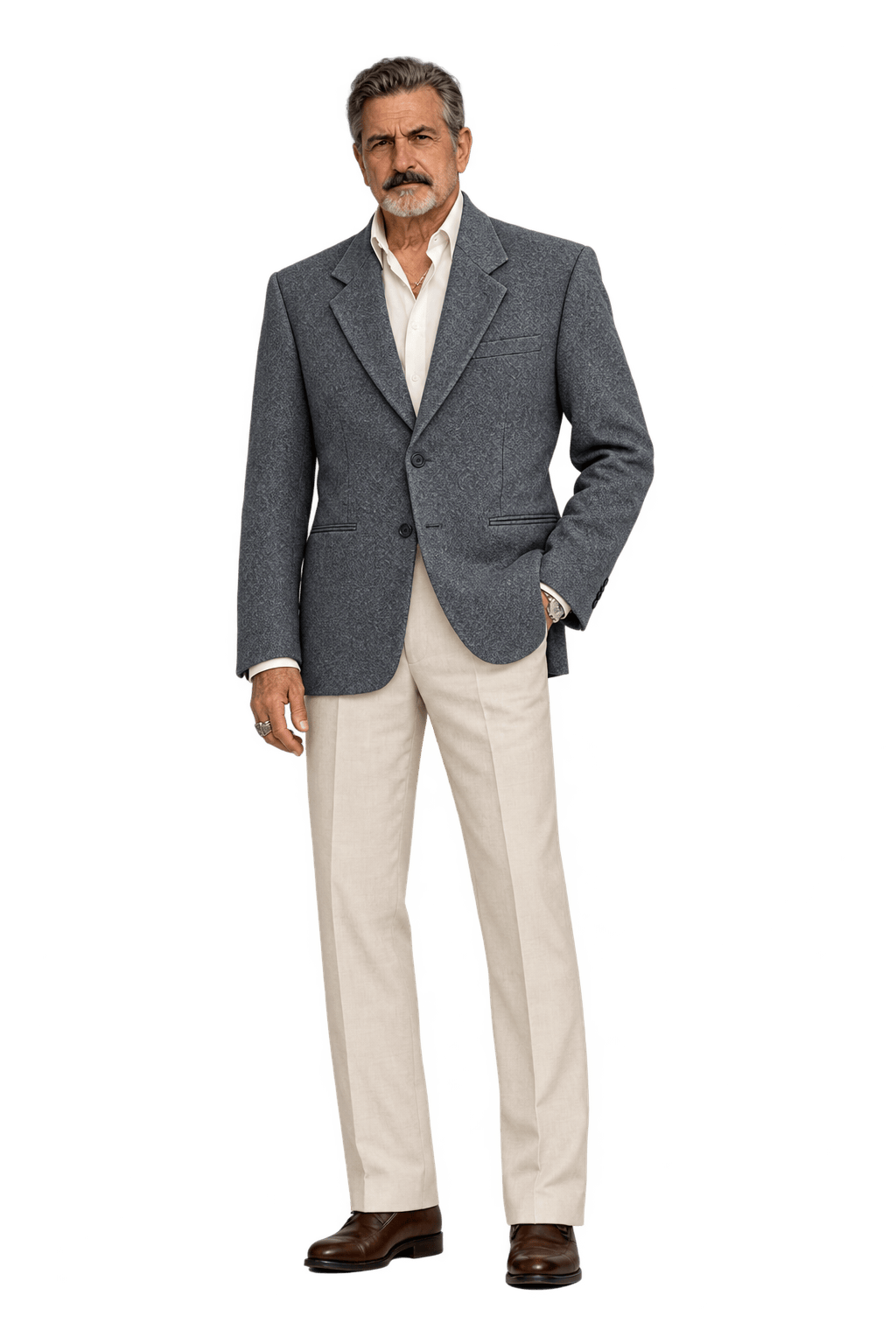 1990s Grey Wool Blazer - Model