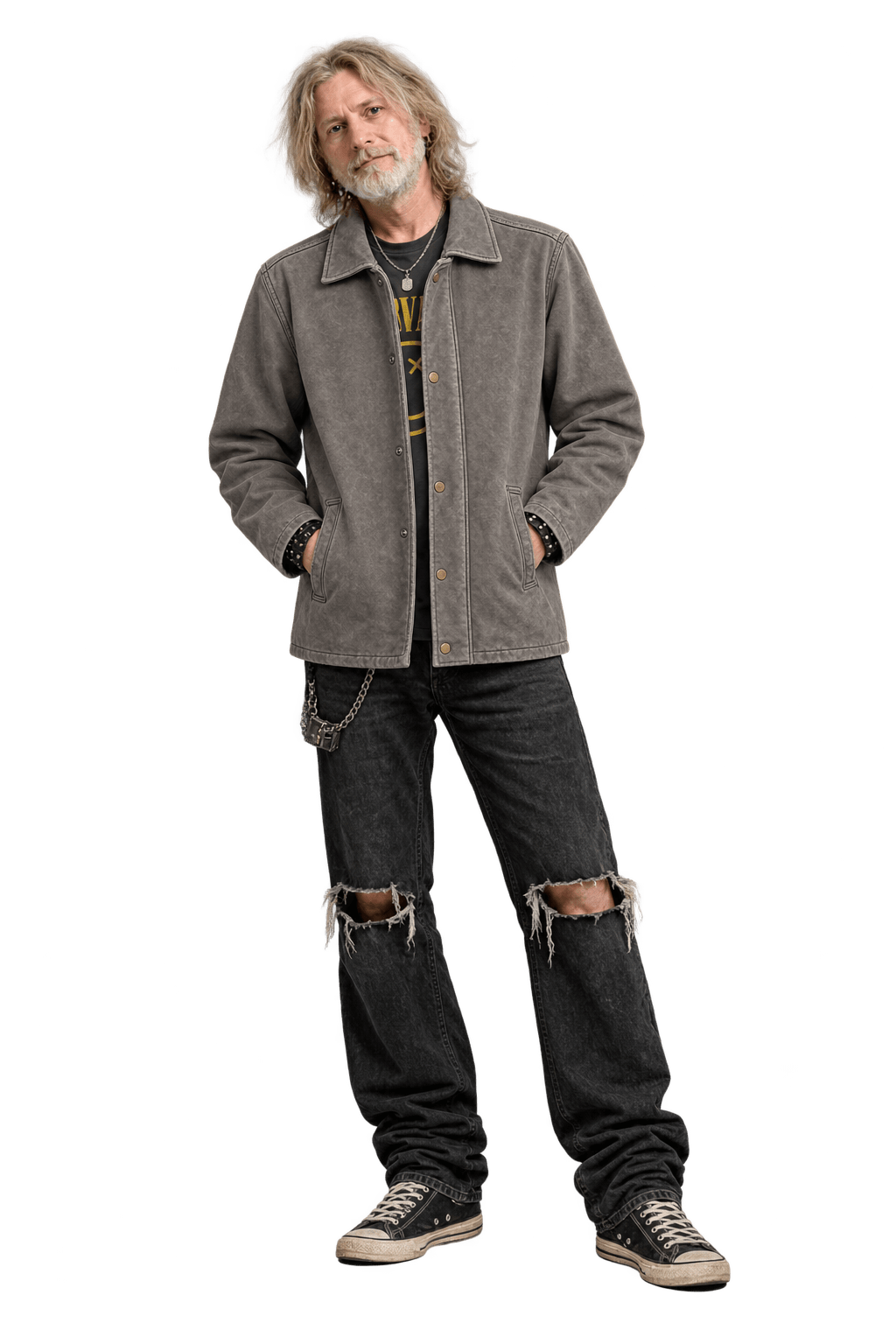 1990s Taupe Leather Jacket - Model