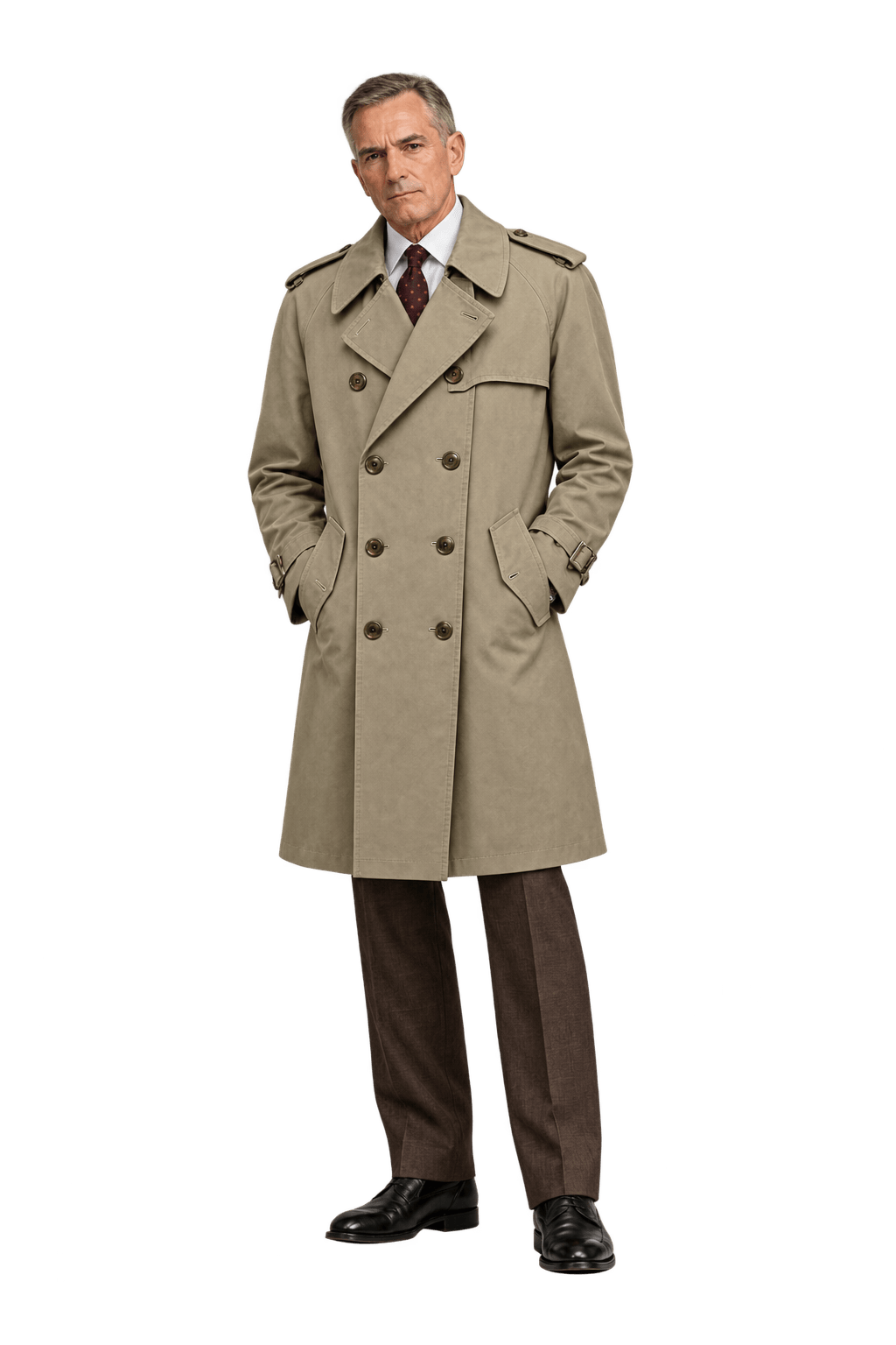 1990s Beige Cotton Trench Coat - Model