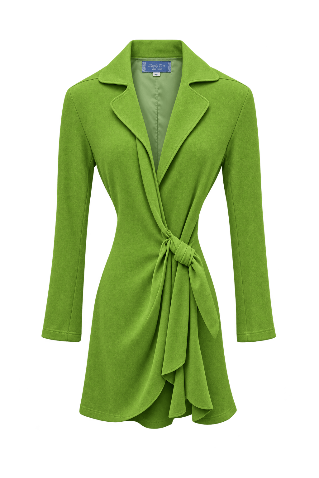1990s Bright Green Polyester Jacket - Front View