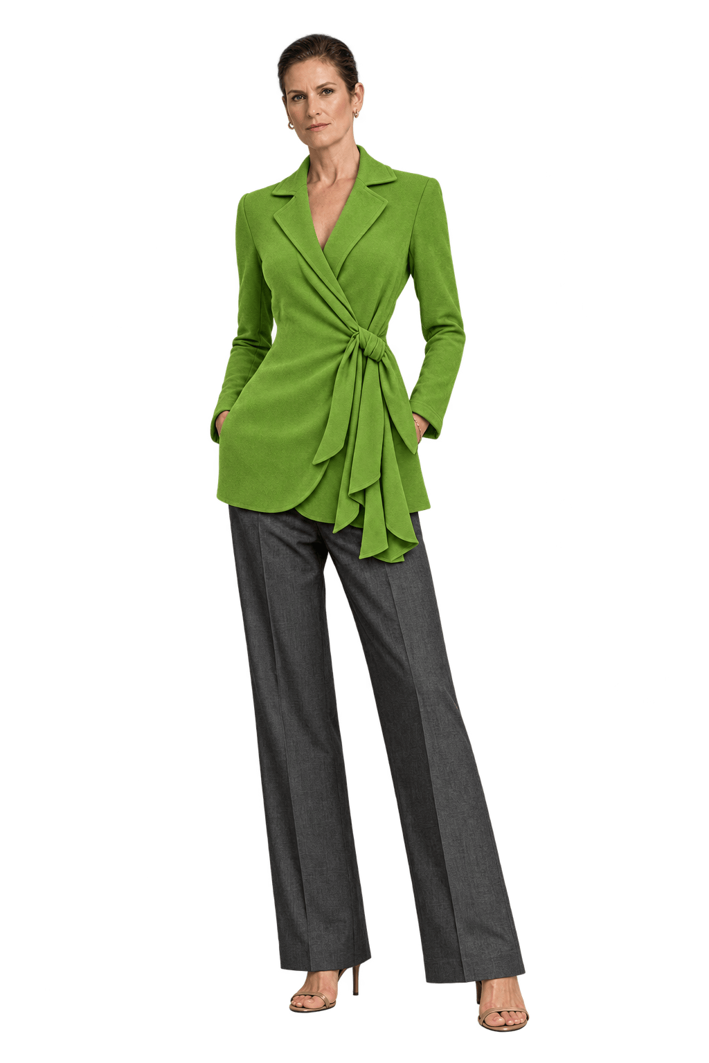 1990s Bright Green Polyester Jacket - Model