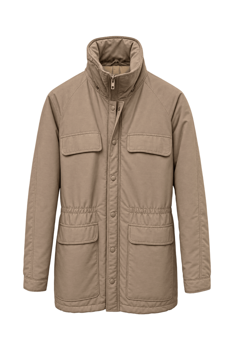 1980s Beige Cotton Jacket - Front View