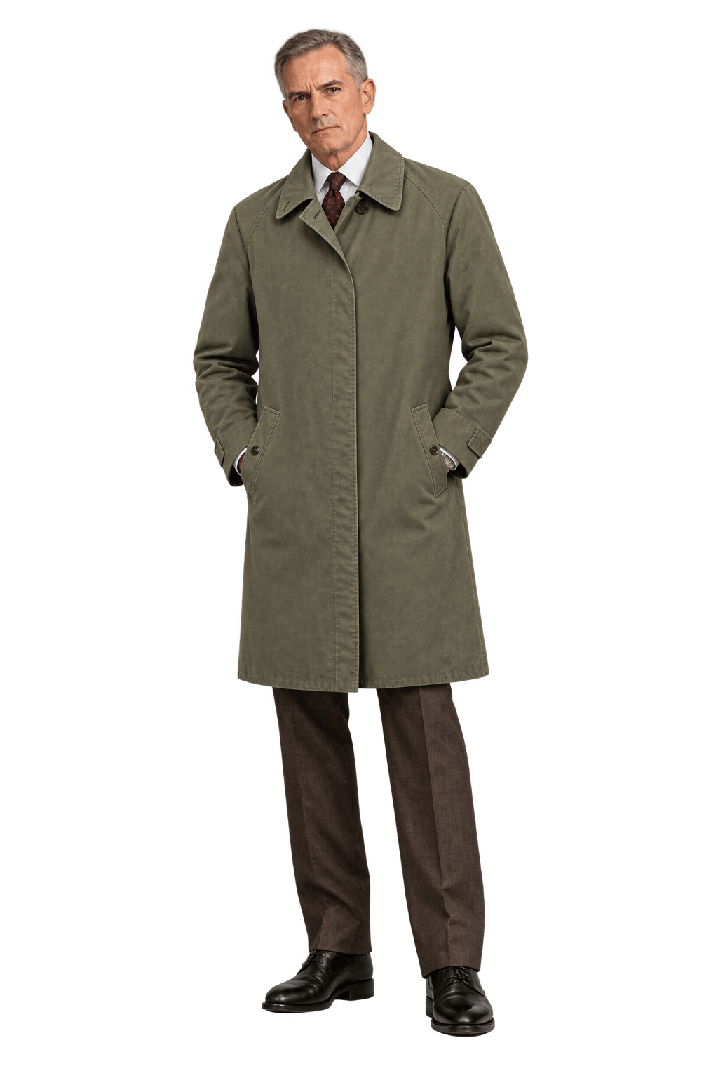 1990s Olive Green Cotton Coat - Model