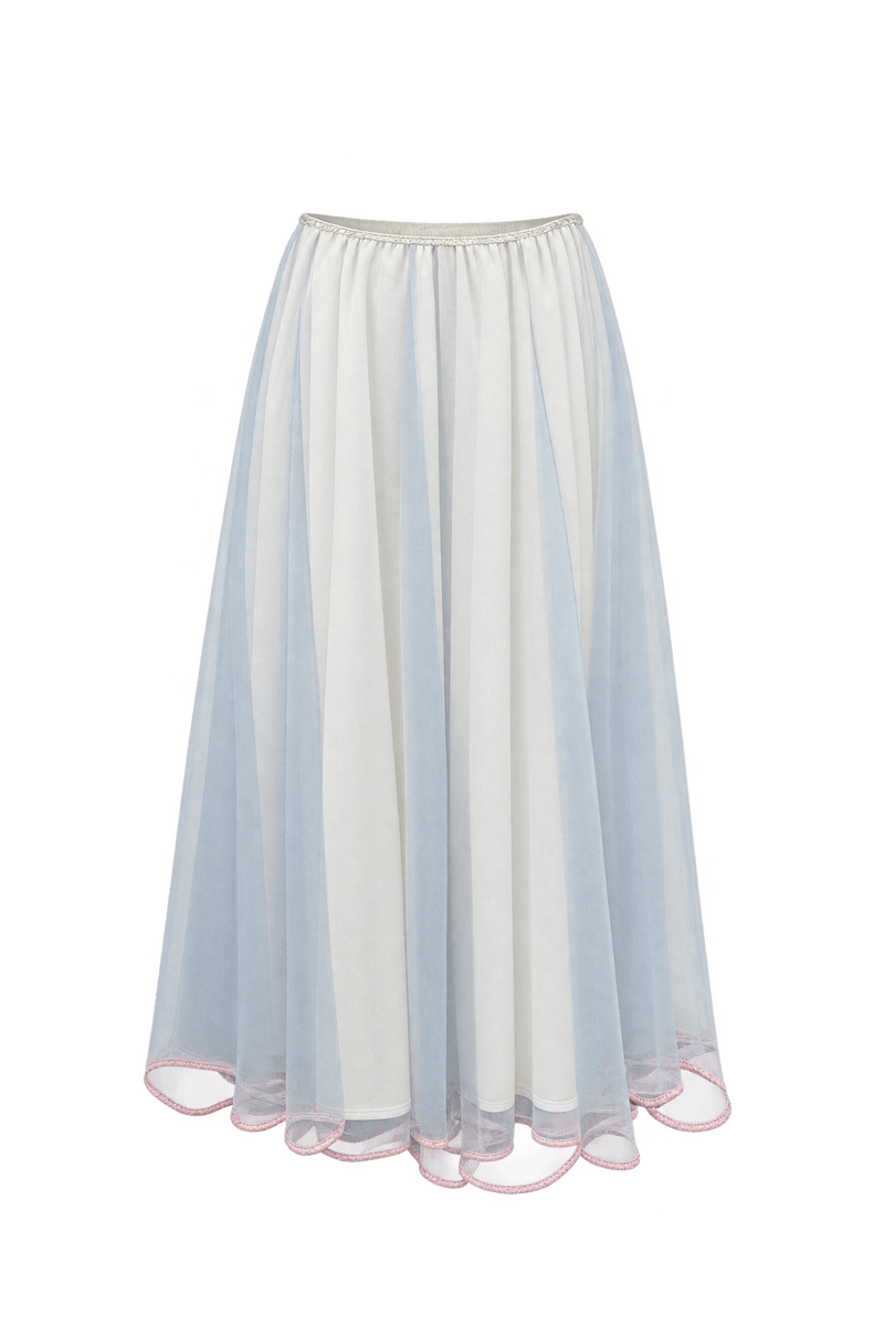 1980s White Cotton Skirt - Front View