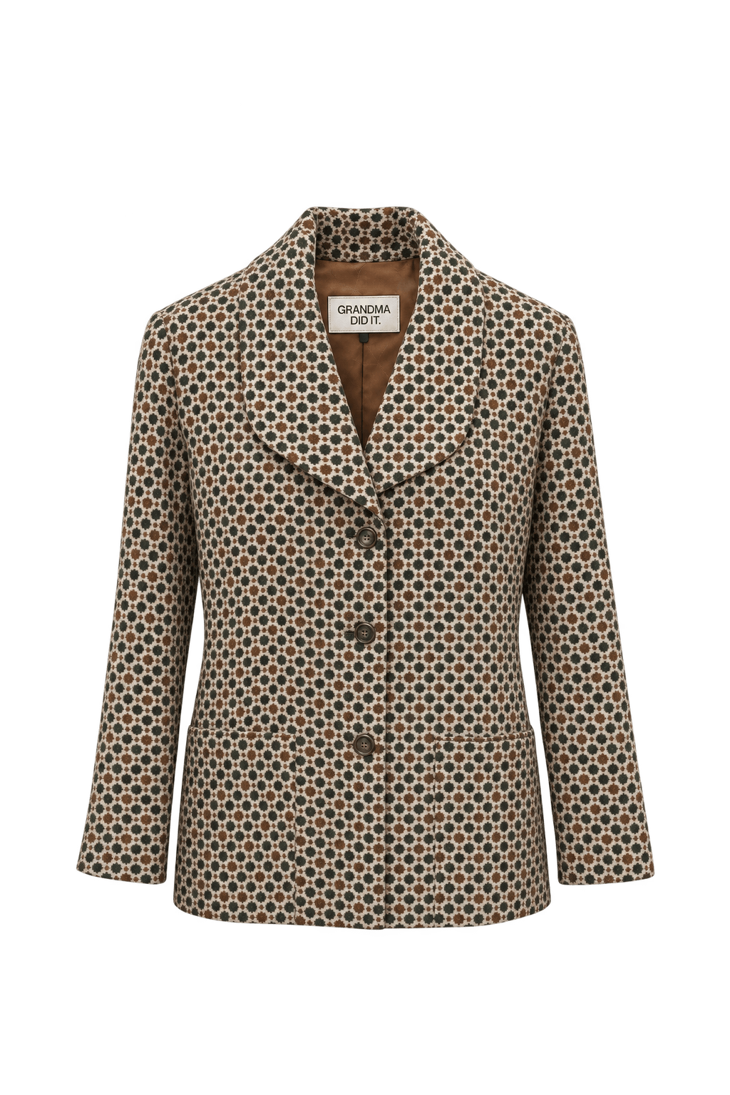 1970s Brown Wool Jacket - Front View